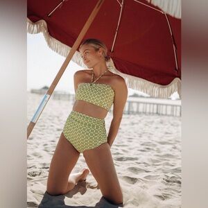 Albion Fit Echo Swim Top and Ruched High-waisted bottoms